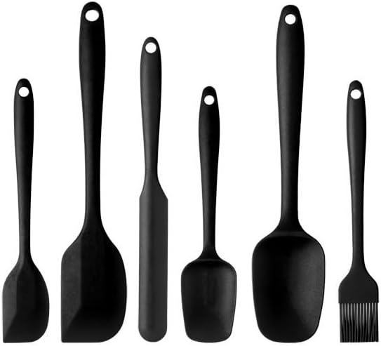 Silicone Spatula Set - 6 Heat Resistant Kitchen Spatulas | Non-Toxic, Ergonomic Grip for Nonstick Cookware