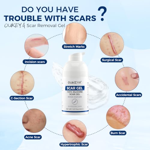 OUKEYA Silicone Scar Gel 30ml - Dermatologically Tested Scar Treatment for All Skin Types