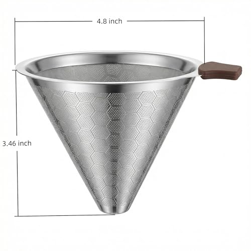GeeAnkok Reusable Pour Over Coffee Filter - Stainless Steel, Eco-Friendly, Fits Chemex & Hario V60