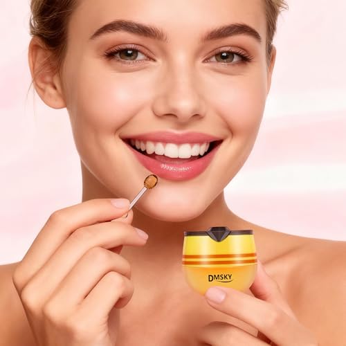 DMSKY 6-Pack Honey Pot Lip Balm Set with 6 Flavors - Lip Mask & Nourishing Lip Care