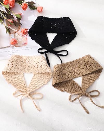 3 Pack Boho Crochet Headbands for Women - Adjustable Hair Accessories