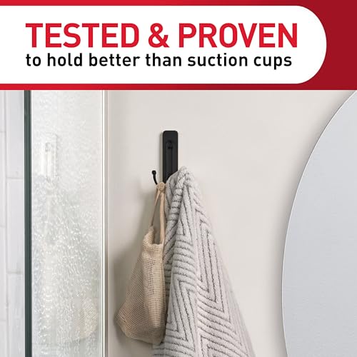 Command Large Black Double Hook for Bathroom Organization