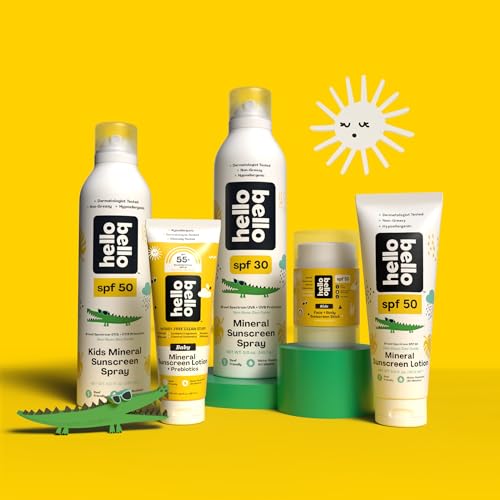 Hello Bello Kids Sunscreen Spray - SPF 50 Mineral Sun Protection, 5oz