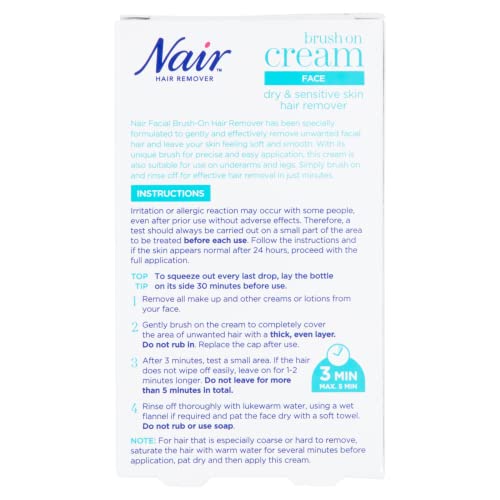 Nair Brush-On Facial Hair Remover Cream with Argan Oil - 50ml