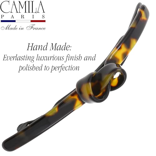 Tokyo 3.75 Inch Handmade French Hair Barrette Clip - Metal-Free Closure, Strong Hold for All Hair Types