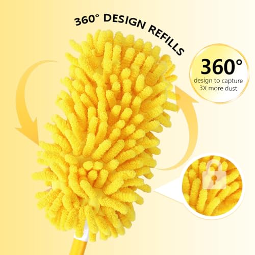 6 Pack Reusable Chenille Duster Refills for Swiffer Duster