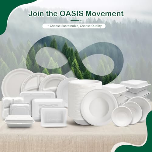 OasisSN 128-Pack Compostable Paper Bowls - Eco-Friendly, Heavy-Duty, Microwave & Freezer Safe for Desserts & Snacks