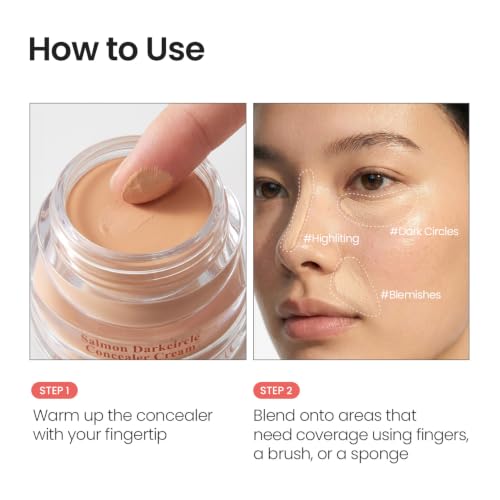 SKINFOOD Salmon PDRN Dark Circle Concealer Cream 0.35 Oz - Full Coverage Under Eye Brightener