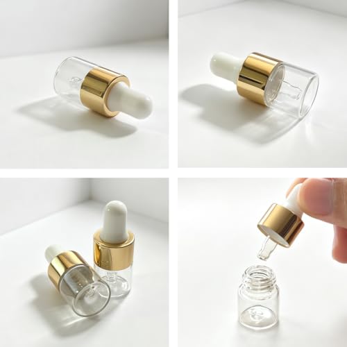 Elfenstall 15 Pack 1ml Clear Glass Dropper Bottles for Essential Oils & Perfumes – Travel Sample Vials
