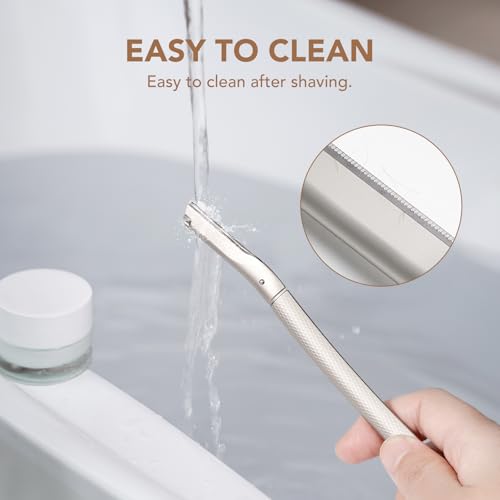 Silver Eyebrow Razor with 11 Blades & Travel Case for Women & Men