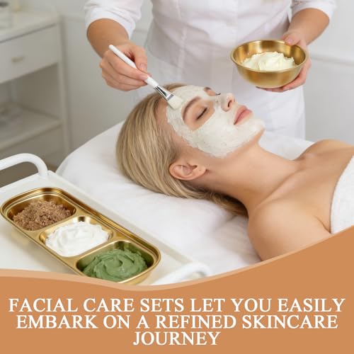 22-Piece Gold Facial Bowl and Brush Set for Spa & DIY Skincare
