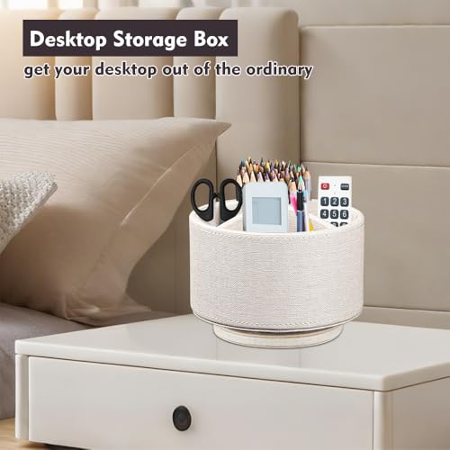 360° Rotating Remote Control Holder - 4-Compartment Desk Organizer Caddy