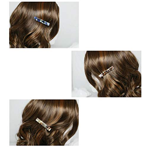 Acrylic Hair Barrettes 8pc Set Geometric Marble Duckbill Clips for Women Girls