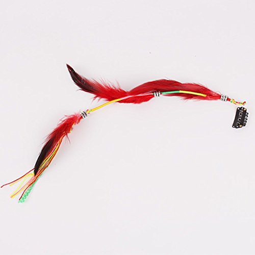Set of 6 Handmade Boho Hair Extensions with Feather Clips
