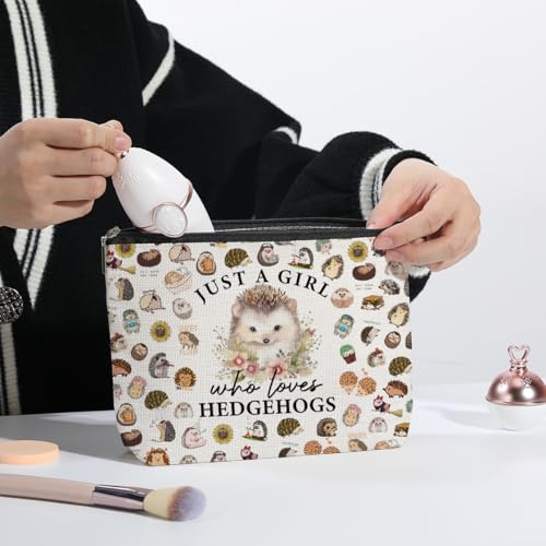 Hedgehog Makeup Bag for Women Girls, Cute Cosmetic Pouch Gift