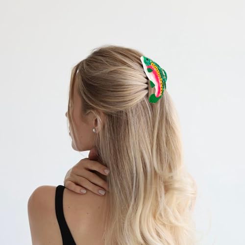 Arvintas Salmon Hair Claw Clip - Non Slip Acetate Hair Barrettes for Women & Girls - Pack of 1