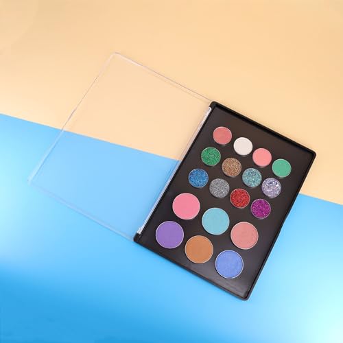 AJLTPA XL Large Magnetic Makeup Palette 9.25x6.57in with Clear Top & 40 Metal Stickers