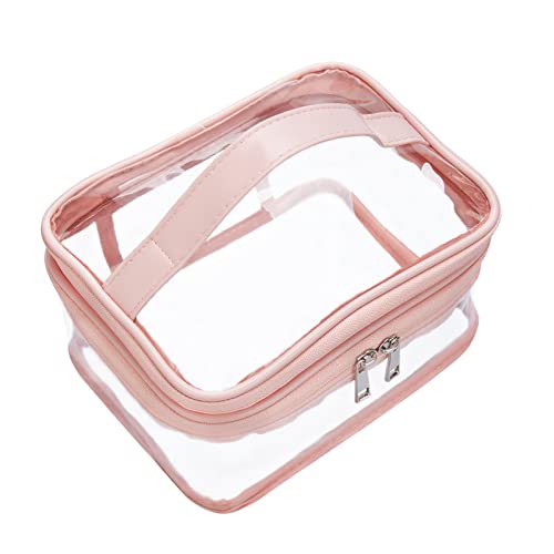 HAOGUAGUA Double Layer Clear Cosmetic Bag Makeup Bag, Waterproof