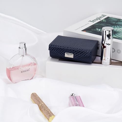 BUNCHBRAVO Double Lipstick Case with Mirror, Snake Print Vegan Leather Holder