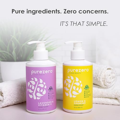 Purezero Lemon & Jasmine Hand Soap - 10 Fl Oz (Pack of 3) - Vegan, Moisturizing, Sulfate-Free