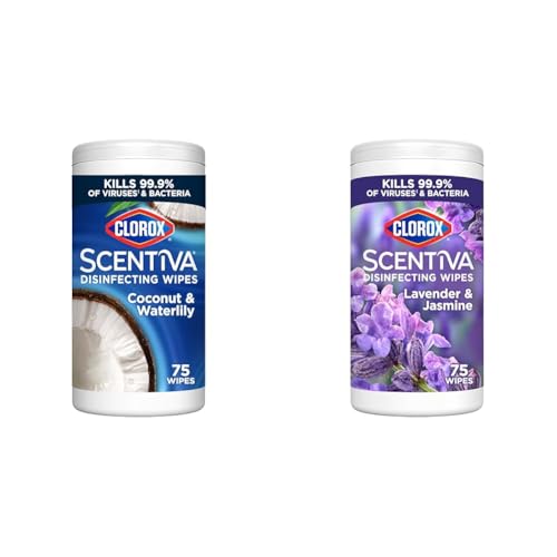 Clorox Scentiva Disinfecting Wipes - Coconut & Waterlily, Lavender & Jasmine, 75 Count