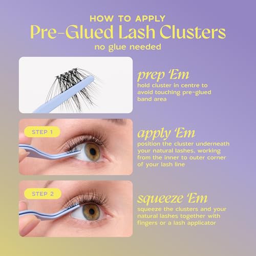 Main Character Full Volume Under-Lash Clusters by Velour - 30 Pieces, Pre-Glued, Vegan