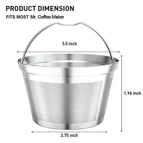 Reusable Stainless Steel Coffee Filter for Mr. Coffee Makers - 4-5 Cup