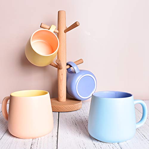 Bosmarlin 15 oz Matte Ceramic Coffee Mug - Dishwasher & Microwave Safe, Light Orange