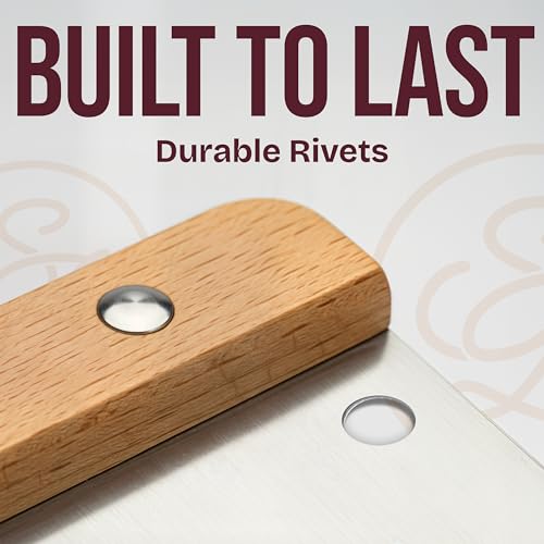 Superbaking 6-Inch Wooden Dough Scraper with Ruler - Versatile Baking Tool