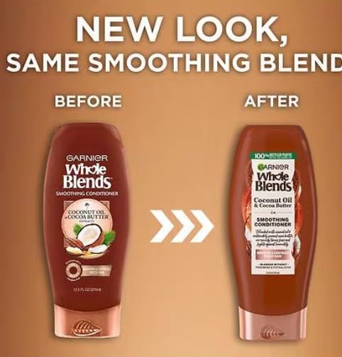 Garnier Whole Blends Smoothing Coconut Oil Conditioner, 12.5 oz (2 Pack)