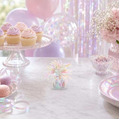 Balloon Weights 6 Pack with Curling Ribbon - Iridescent Metallic 100g