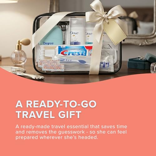 12 Piece Women¡¯s Travel Essentials with Clear Toiletry Bag For Women, Airplane Essentials, Travel Shampoo and Conditioner, Vacation Essentials