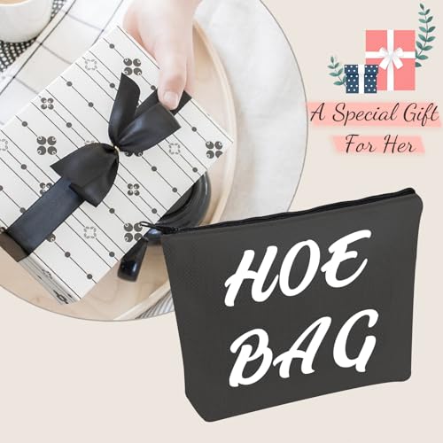 Funny "Hoe Bag" Canvas Cosmetic Pouch - Hilarious Gag Gift for Women