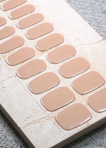 Beaolata Nude Blush Real Gel Nail Strips - 44Pcs Long Lasting