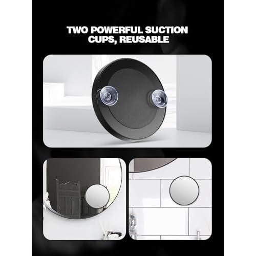 Macaki 20X/30X/40X Magnifying Mirror with Suction Cups and Tweezers Set, 3.5 inches Travel Magnified Makeup Mirror, Black, 3PCS