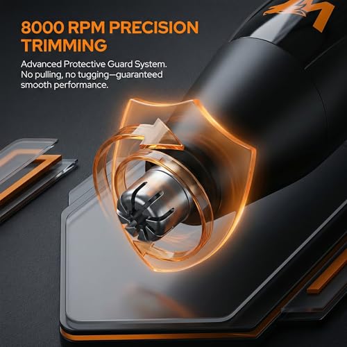 Nose Hair Trimmer for Men & Women ? Powerful 8000 RPM Motor, Wet/Dry Use, Electric Nose & Ear Hair Clipper with Travel Lock, USB Rechargeable, Portable Grooming Tool