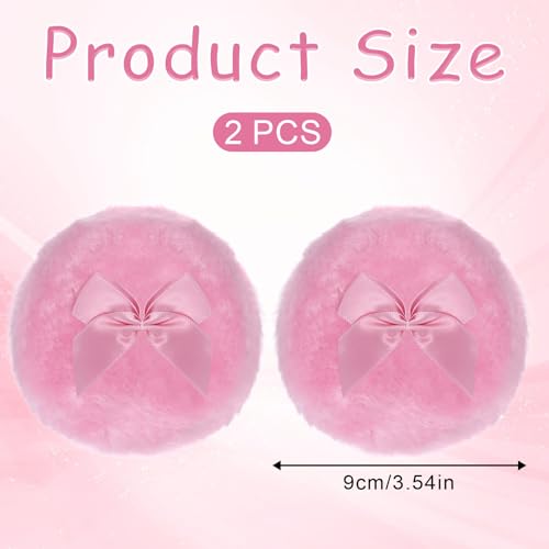Large 3.5 Inch Body Powder Puff - 2 Pcs Soft & Washable