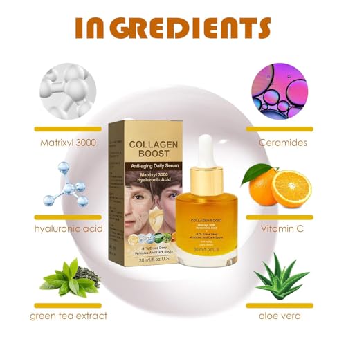 Collagen Boost Anti-Aging Serum, Peptide Anti-Wrinkle Face Serum For