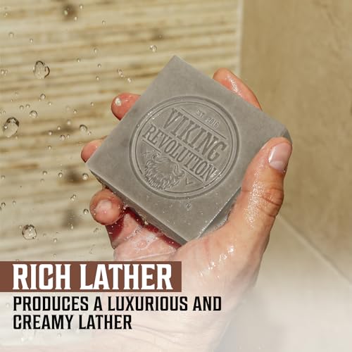 Viking Revolution Sandalwood Bar Soap for Men – 2 Pack Cold Pressed Soap