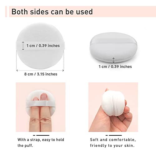 Zvrlampro 4-Pack Cotton Powder Puffs – 3.15 Inch Soft Makeup Sponges for Face & Body