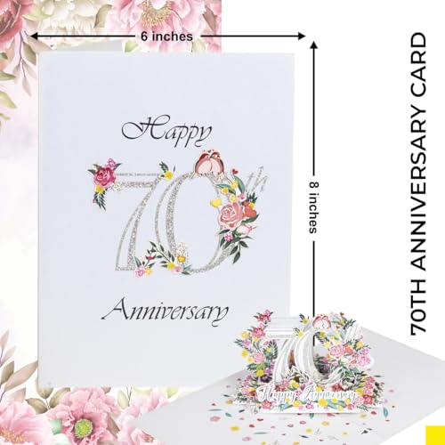 70th Anniversary 3D Pop-Up Card – Enduring Love Keepsake