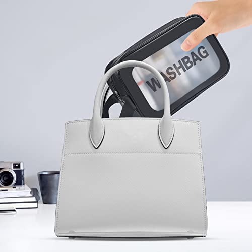 YuanCheng 4-Piece Waterproof PU Leather Travel Toiletry Bags Set