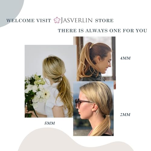 JASVERLIN Light Blonde 2mm Hair Ties - 80 Pack Stretchy Elastics