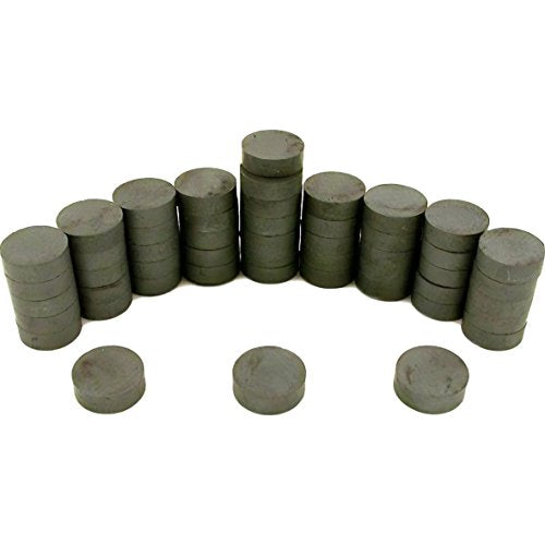 25 Round Magnets - Iron & Alloy Steel, 3/4" x 1/4" for Home & Office