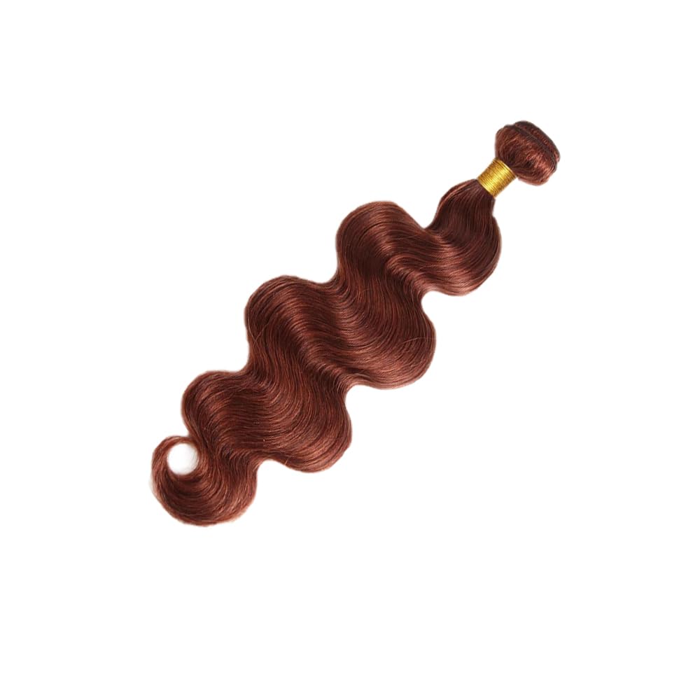 Reddish Brown Bundles Body Wave Aubrn Bundles Human Hair Copper Red Bundle Human Hair Unprocessed Virgin Color 33 Body Wave Bundle 20 Inch 50g