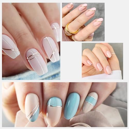 Gold Nail Stickers - 12 Sheets 3D Self-Adhesive Nail Decals