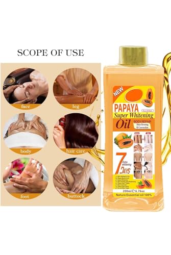 Natural Papaya Oil for Face & Body - 6.7oz Hydrating Oil