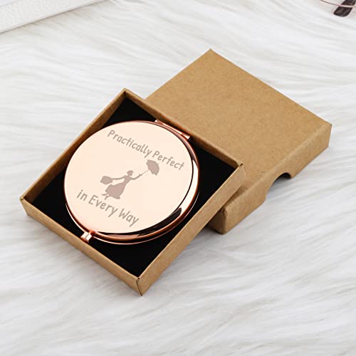 WUSUANED Practically Perfect Movie Quote Makeup Mirror - Silver