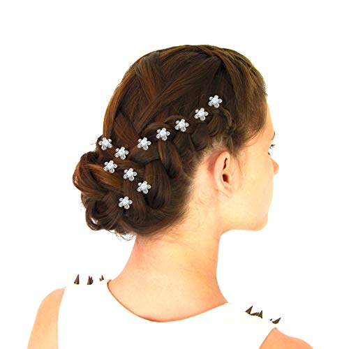 24Pcs Bridal Hair Comb and Pins Set with Rhinestones & Pearls for Wedding & Bridesmaids