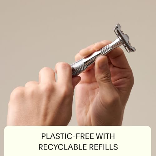 Leaf Shave | Leaf Twig Razor Set, Includes Twig Razor, Matching Stand, 50-Pack Single-Edge Blade Refills, and Blade Bank - Black